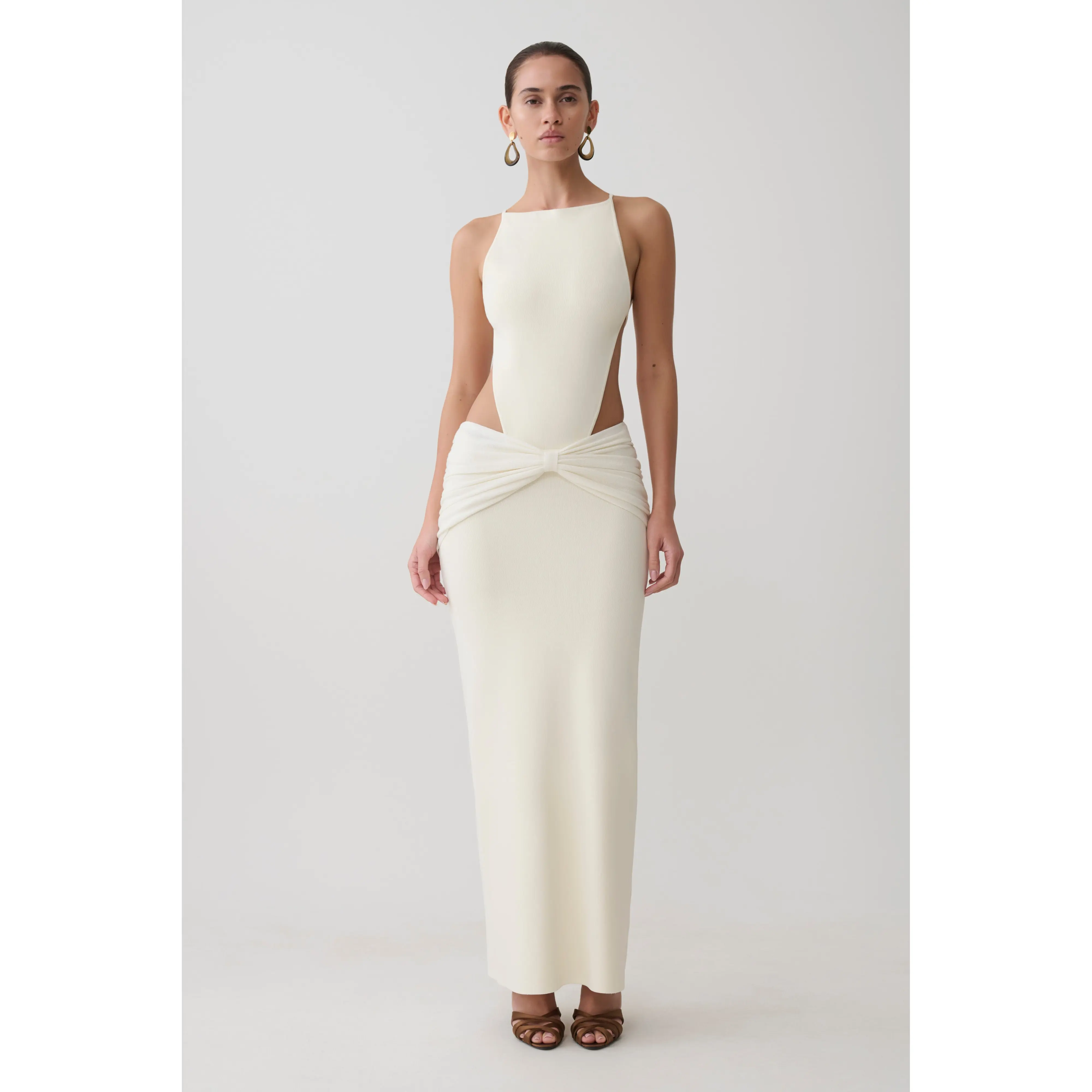 Nathaelie Sleeveless Maxi Dress - White