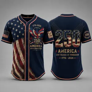 America Patriotic 250th Anniversary Baseball Jersey Shirt, Vintage American History Gift for Him