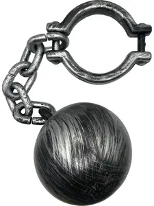 Rustic Faux Iron Ball And Chain Shackles Costume Accessory