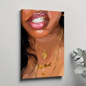 1pc  Canvas Poster, Sexy Lips Wall Art Canvas Paintings, Ideal Gift For Bedroom Living Room Corridor, Wall Art, Room Decoration