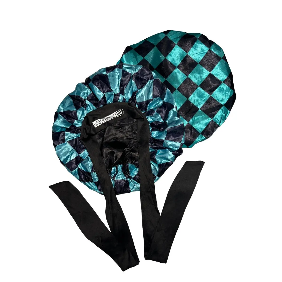 URBAN BONNET CO Premium Non Slip Satin Hair Bonnet for Men Women Curly Hair Dreadlock Loc Cap Silk Double Layer Sleeping & Shower Wrap Frizz Prevention Anime Soft Band With Tie Haircare Heatless One Size Fits All