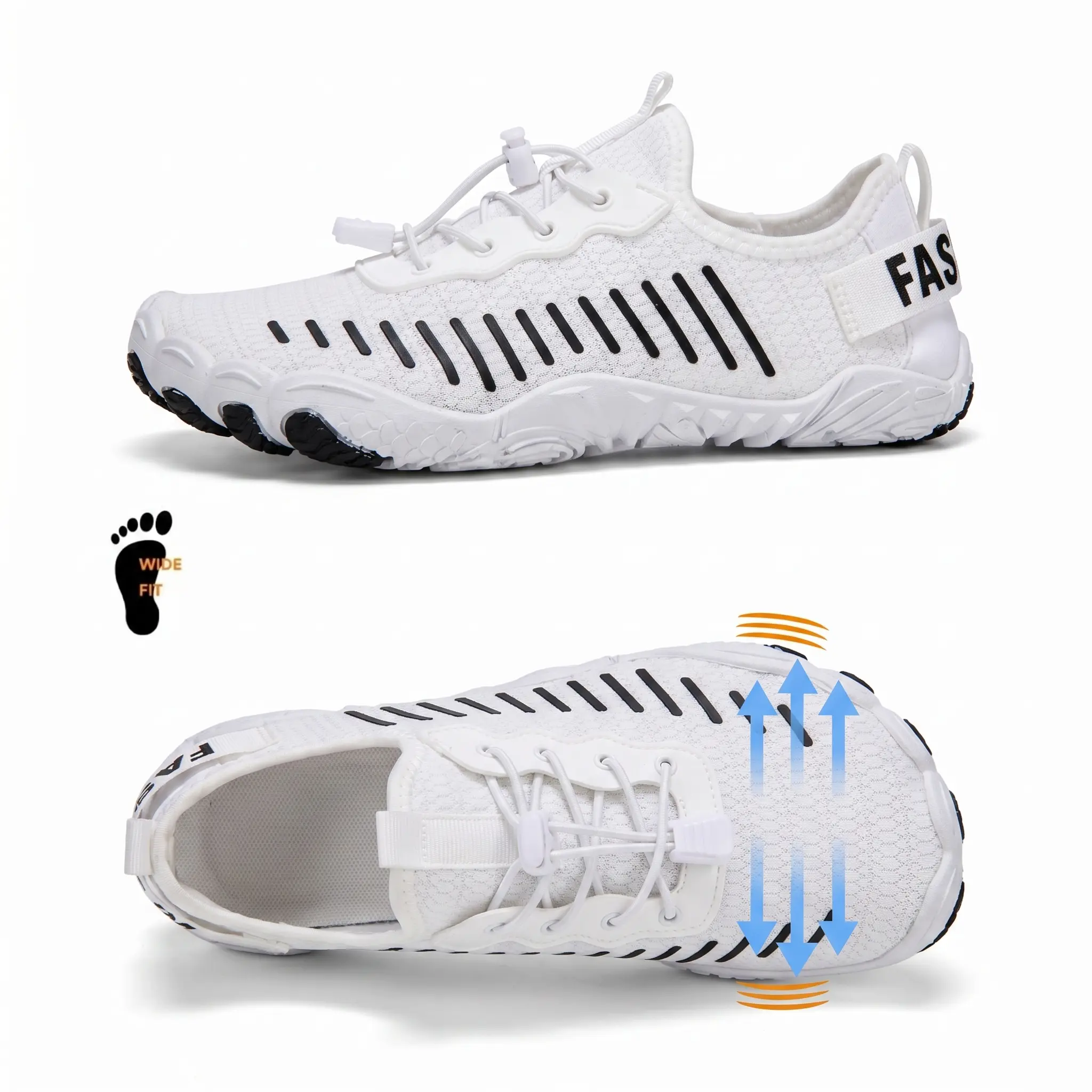 Women’s Wide Toe Box Watershoes - Breathable, Quick-Dry, Non-Slip Barefoot Sporty Water Shoes, Lightweight Comfort Footwear for Beach, Hiking, Water Activities (Ideal for Wide Feet)