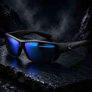 COSTA Del Mar Men's Lightweight Cool Black Blue Sunglasses Fashion Outdoor Shades, UV400 Eyewear for Driving Fishing, Gift For Him