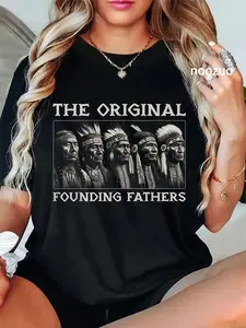 100% Cotton The Original Founding Fathers Vintage Native American Indian T-Shirt