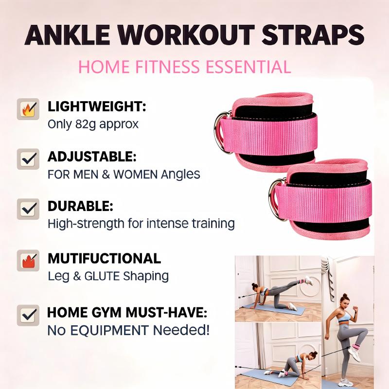 Ankle Strap for Cable Machines & Resistance Bands, 2 Counts Workout Cuffs for Home & Gym, Glutes, Kickbacks, Leg Extensions, Stretching Gear for Men & Women