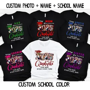 Custom Photo Senior Shirt, Proud Of A Graduate Shirt, College Grad Gift, Personalized Graduation Gift, Class Of 2025 Shirt Top