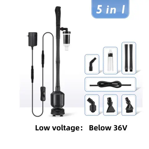 Hygger 2026 Upgraded Aquarium Gravel Cleaner 5 In 1 Kit - 36V DC Adapter, 360GPH Electric, 11.4in-40.5in Anti-Fall, Quick Water Change, Sand Wash Filter, Wear-Resistant, Lightweight, for 10-200 Gal Tanks (Right/Left Handed, Not for Fine Sand - Clog Risk)