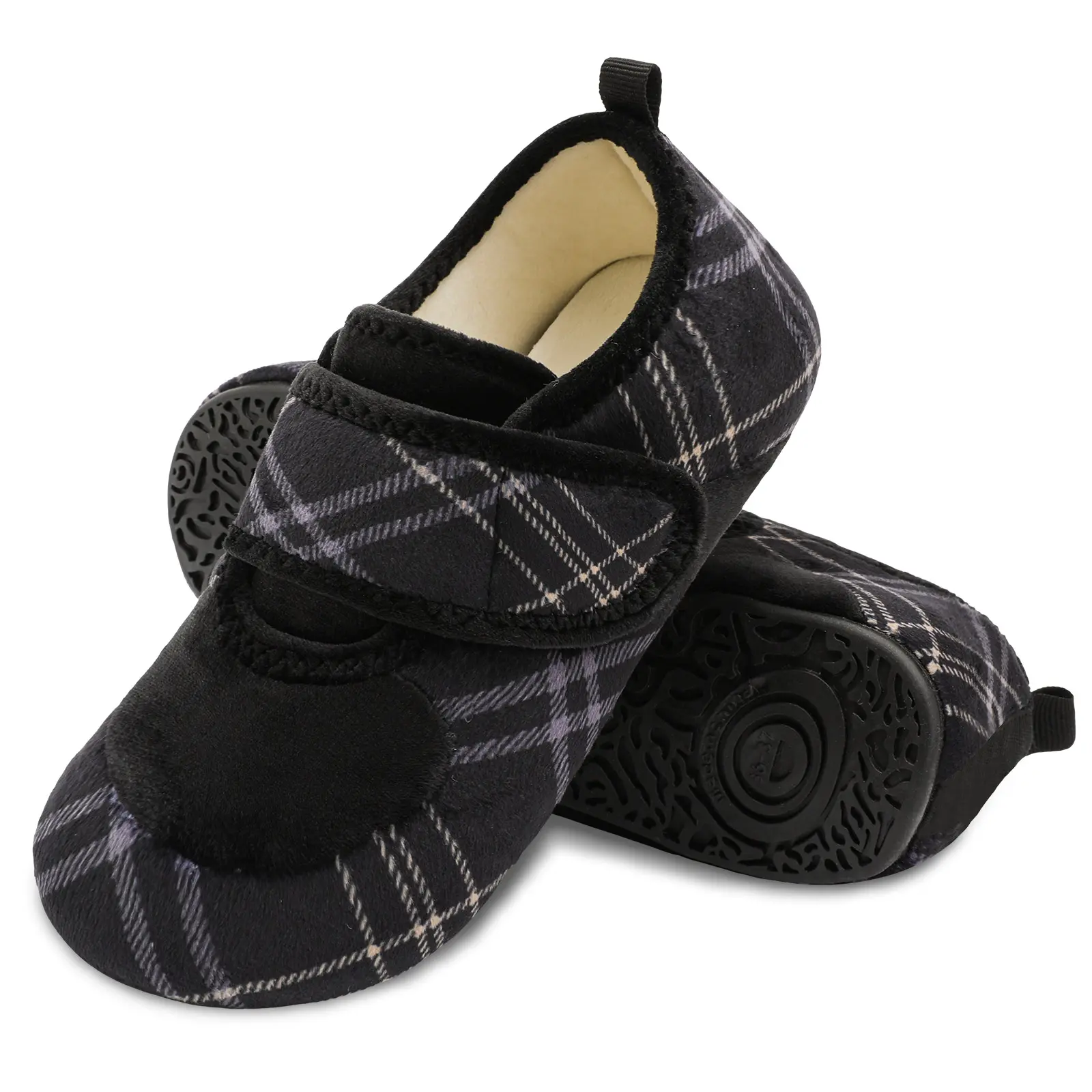 LEISFIT Women Slippers Adjustable Wide Diabetic House Slippers for Women Soft-Lightweight House Shoes with Rubber Sole