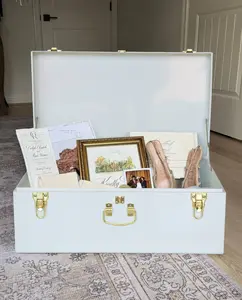 Elegant White Metal Storage Trunk