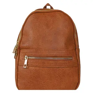 Faux Leather Mini Backpack Purse for Women in Brown or Gray