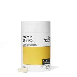 Absorption Company Vitamin D3+K2 2600 IU | 1.9x Better Absorption for Bones, Immunity & Energy | Absorbs Without Food, 60-Day Supply | 2 Bottles