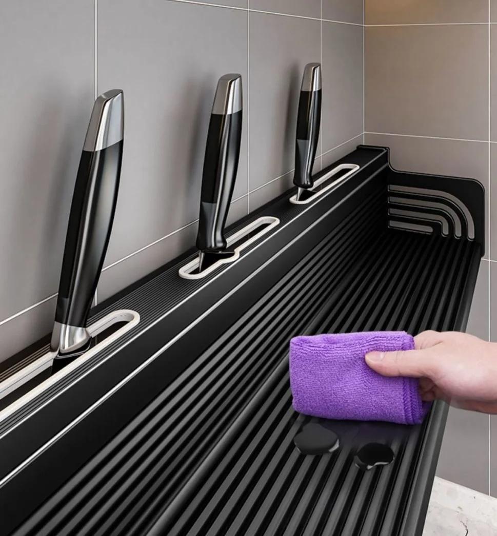 Kitchen Organizer Shelf Wall-Mounted Spice Storage Rack Kitchen Knife Holder Wall Seasoning Chopstick Spoon Shovel Storage Does not apply