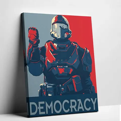 Helldivers 2 Military Wall Poster - Artistic Print Design Graphic Prints, Tactical Home Accent, Cool Room Decor, Men's Room Accessories, Man Cave Decor Items