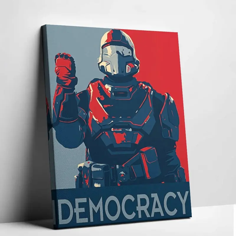 Helldivers 2 Military Wall Poster - Artistic Print Design Graphic Prints, Tactical Home Accent, Cool Room Decor, Men's Room Accessories, Man Cave Decor Items