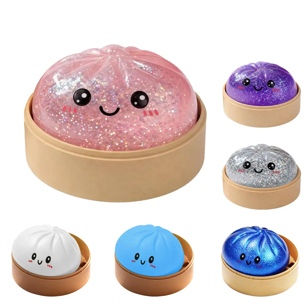 2026 Expressive Dumpling Squishies Gift, Glitter & Non-Glitter Soft TPR Stress Relief Balls, Colorful Squeeze Sensory Fidget Desk Toy, Cute Decompression Surprise Party Favor for Kids Adults Mum Dad