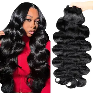 Upgraded 15A Bundles Body Wave Bundles Human Hair Virgin Human Hair 3 Bundle with 2x6 Closure 4 Bundles Sew In Bundles Human Hair Bundles 1/3/4Pcs/Lot