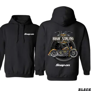 Snap-on Motorcycle Hoodie – Bold High Strung Harley Graphic Sweatshirt for Bikers – Durable Unisex Pullover for Garage Life & Road Adventures