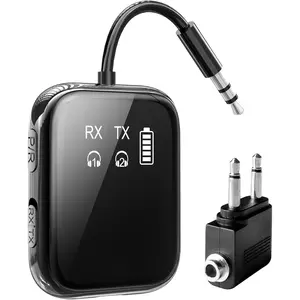 Bluetooth 54 transmitter receiver wearresistant ultraceramic2in1 dual mode for 2 devicesideal for airplane travel aptx adaptive hd audio lowlatency for gamingtvpcgym