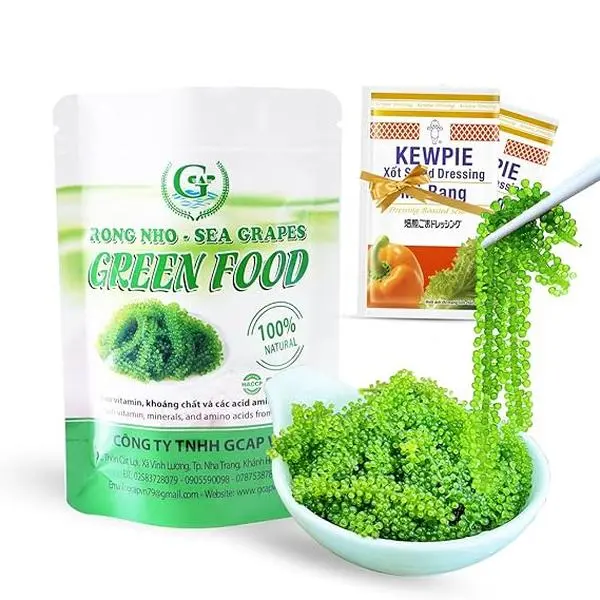 GCAP Salted Sea Grapes, Umibudo Green Caviar, Lato Seaweed, 3.53 oz (100g)