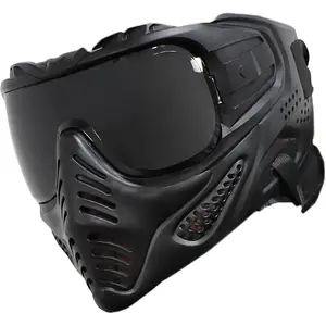 Tactical Paintball Full Face Black Airsoft Goggles Anti Fog Mask - Can be Used for Skiing, Motorcycle Riding, Snow Mountain Crawling, Engineering Operations(Black/Grey Lens)