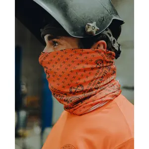 Bandana Neck Gaiter - Orange & Black