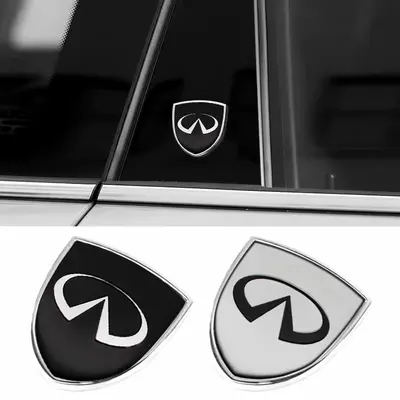 Emblema De Motor (insignia) Para Infiniti G, FX, M, EX, QX - Color Negro Brillante, Adhesivo, Estilo Moderno