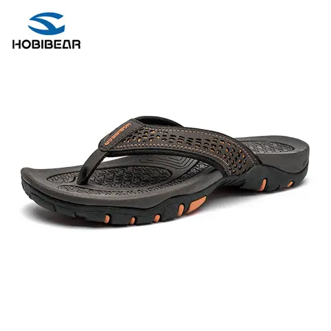 HOBIBEAR  Men's Flip Flops Beach Sandals Indoor And Outdoor Thong Sandals Sport And Casual Wear,back to school