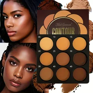 9-Color Face Contour Palette, Deep Brown Tones, Multi-Functional Professional Makeup, Matte Finish Suitable For All Skin Tones, Perfect For Daily, Party And Date Makeup, Ideal Holiday Gift