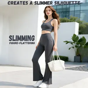 High Waisted Flare Yoga Pants for Women, Bootcut Workout Leggings with Tummy Control, Butt Lifting & Slimming Effect, Stretchy Casual Flared Pants for Gym Running Daily Wear