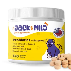 Jack & Milo Probiotics for Dogs — 120 Tablets | Vet-Approved | Digestive, Immune & Allergy Support | USA Made