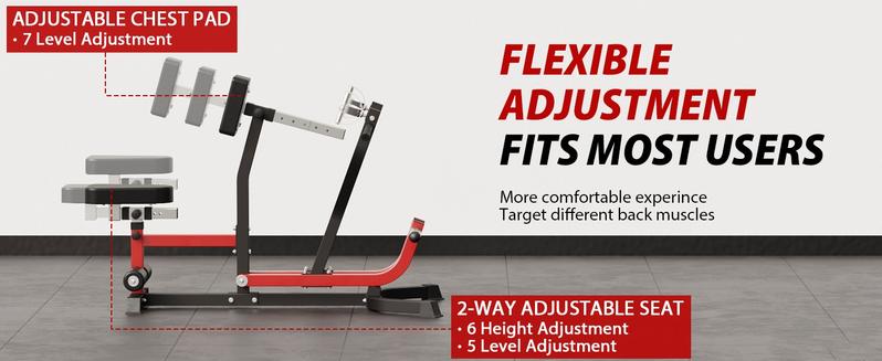 Seated Row Machine, Back Machines Home Gym Plate Loaded, Adjustable Back Workout Equipment LAT Machine, with Independent Arms & Multi Grip Positions, 400LBS Capacity