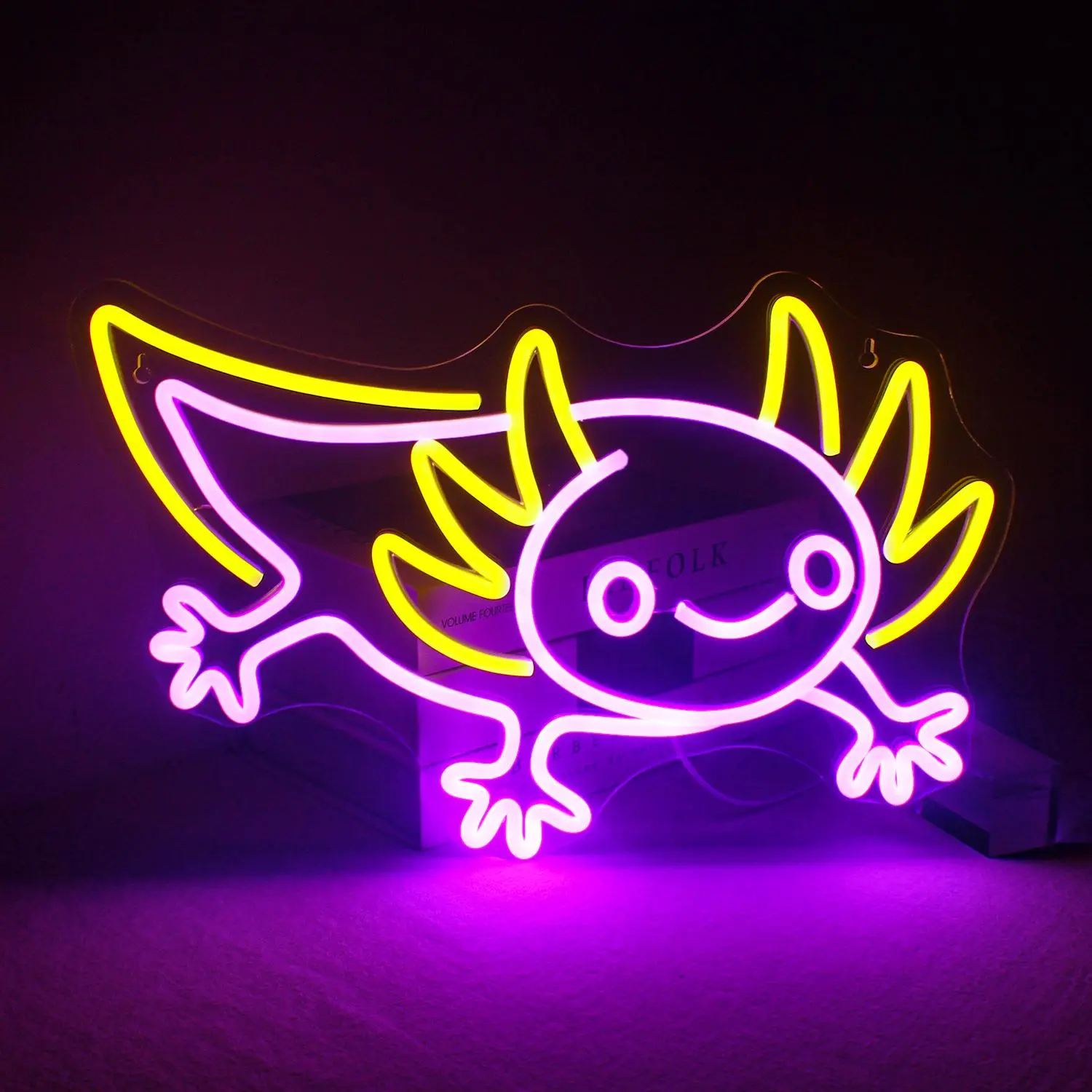 USB Powered Axolotl Neon Sign, LED Wall Mounted Neon Light, Decorative Light for Flower Shop, Pet Shop, Bar, Club, Zoo, Game Room, Bedroom Wall Window Decoration, Mood Decorative Lights