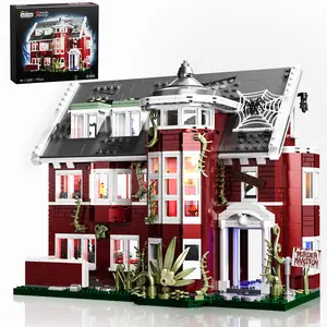 American Terror Story House Inspired Building Blocks Set with Electric Light Features, Perfect for Halloween Decoration, Spooky DIY Fun, and Collectors’ Unique Gift
