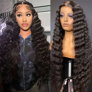 LEMO BEAUTY  Full 13x6 Lace Frontal 180% Density Human Hair Wigs Loose Deep Wave Wig 13x6 Full Lace Wig HD Transparent Lace Front Wigs Pre Plucked Bleached Invisible Tiny Knots 24 Inch
