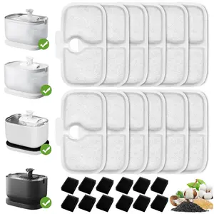 Replacement Dockstream Cat Water Fountain Filter Set for plwf005 plwf115 plwf105 Pet Water Fountain Replacement Filter and Pre-Filter Sponges Set 12 Pack