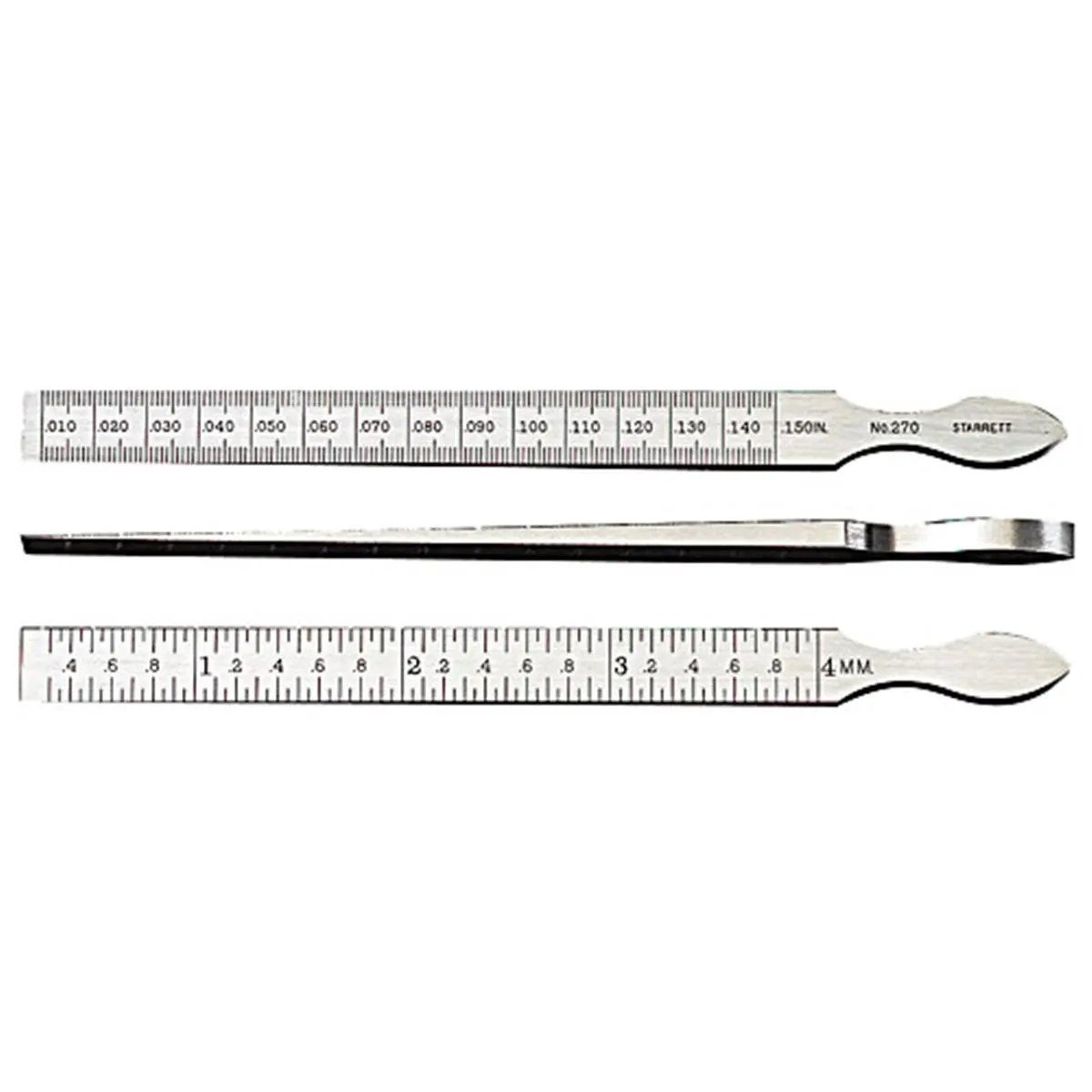 Starrett 270 Accurately Tapered Taper Gage Measuring Tool, 7/16" /11mm Wide, 0.010 to.150 in & 0.3 to 4mm Range, Flipover Kit for Office & School Supplies