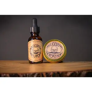 Sudden Death Strong Hold Mustache Wax and Night Fury Mustache Wax Remover Oil Set