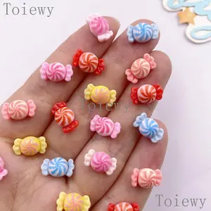 20pcs Mixed Resin Colorful Mini True Colored Candy Art Flat back Stone Appliques DIY Christmas Charms Scrapbook Decor Crafts Accessories