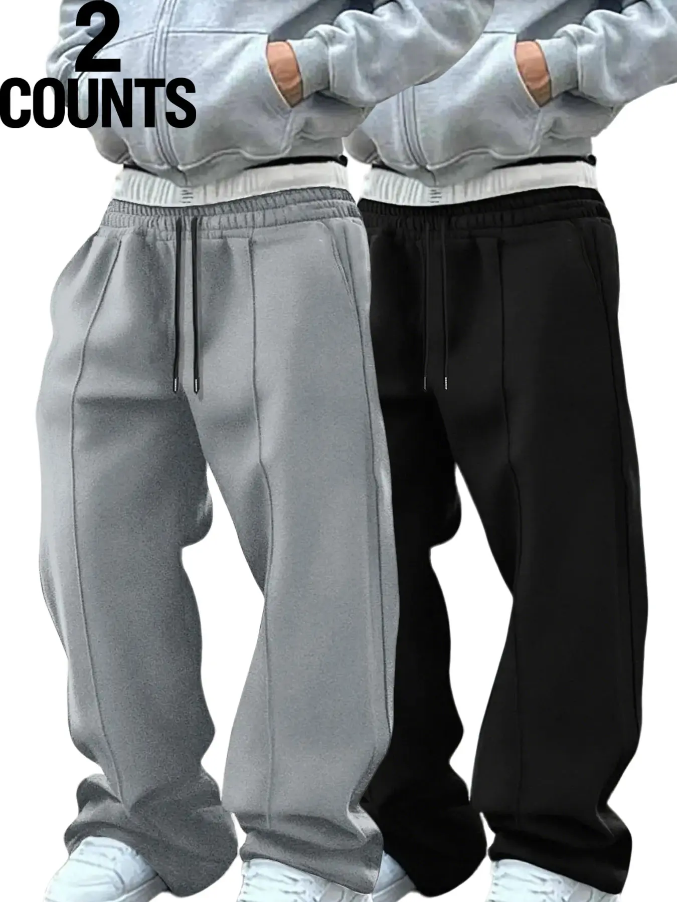 Couple Plain Color Sweatpants Set, Casual Solid Drawstring, Loose Casual Fit, Soft Breathable Fabric, Home and Outdoors, Versatile Basic Style, All Seasons Wear