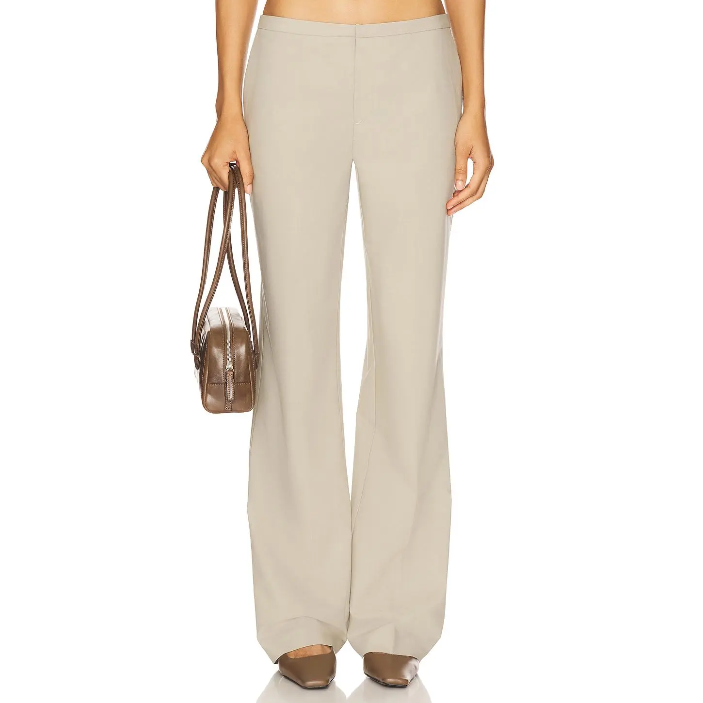 EAVES Colby Low Rise Trouser in Khaki Green
