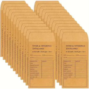 50/100 Church Supplies Tithing Envelopes, Kraft Paper Donation Envelopes, Religious Church Back-To-School Supplies, Essential Church Items