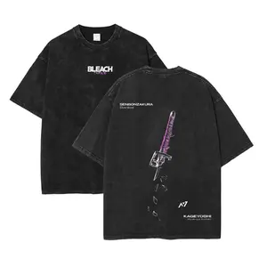Bleach - Byakuya Streetwear Shirt, Japanese Anime T-Shirt, Unisex Anime T-Shirt Cotton, Streetwear Man Top Fabric Menswear Tshirt Casual Tropical Shortsleeve Crew Neck Round Neck
