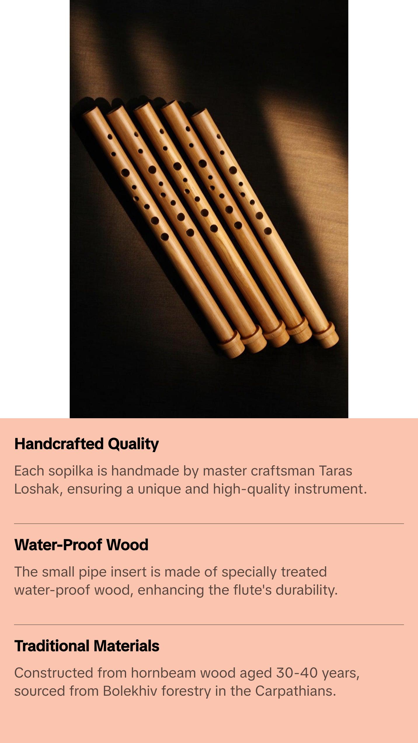 Hornbeam Flute (high-quality handmade), sopilka