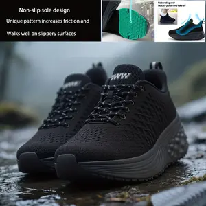 Non slip chef shoes] Non slip lightweight women's chef shoes | Soft and durable, suitable for all seasons, kitchen shoes, breathable mesh work sports shoes, lace up, hospital shoes | Fashionable work shoes, restaurant