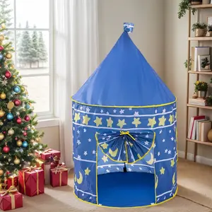 Kids Cute Yurt Play Tent, Toddler Play Tent, Portable Princess Fairy Tale Castle Playhouse, Outdoor Portable Mongolian Yurt, Beach & Grass Toy, Outdoor Play Equipment, Ideal Birthday Christmas Halloween Thanksgiving Gift, No Accessories