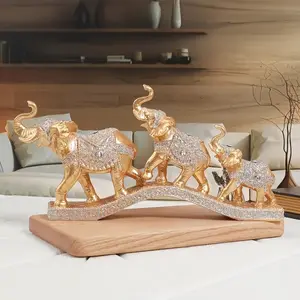 Elegant Resin Elephant Statue, Art Figurine, Perfect Home Decor Ornaments for Living Room TV Cabinet, Sculpture Desk Decor, Ideal Holiday Gift, Christmas Halloween Decoration