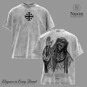 Baldwin IV "The Leper King" T-Shirt Washed, Crusader King of Jerusalem Tee, Jerusalem Cross Medieval Christian Shirt, Vintage Washed Gothic Faith Streetwear - Jesus Apparel - Christian Outfit