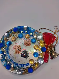 Certified Cookie Tester Resin Ornament with Sparkling Glitter Festive Design for Holiday Decor Durable Long Lasting Resin Material Perfect for Home Office or Store