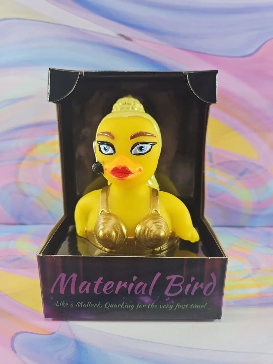 Celebriducks Material Bird Rubber Duck Collectible New in Box Music