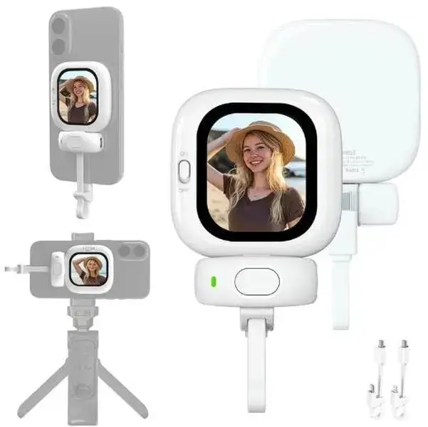 Vlogmate Mini for iPhone 5-17, 1080P/2K Magnetic Plug-and-Play Camera Monitor – Use Back Camera for Selfies, Vlogs, Live Streams